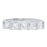 1 ct princess diamond wedding band 14k white gold