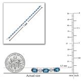 6X4mm Oval London Blue Topaz and Round Accent White Diamond Link Chain Bracelet for Women in 925 Sterling Silver Bracelet Length- 7 Inch