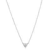 IGI CERTIFIED 0.10 Carat (ctw) 18K White Gold Heart Cut Diamond Ladies Heart Shaped Pendant 1/10 CT