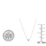 IGI CERTIFIED 0.10 Carat (ctw) 18K White Gold Heart Cut Diamond Ladies Heart Shaped Pendant 1/10 CT