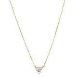 IGI CERTIFIED 0.10 Carat (ctw) 18K Yellow Gold Heart Cut Diamond Ladies Heart Shaped Pendant 1/10 CT