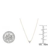 IGI CERTIFIED 0.10 Carat (ctw) 18K Yellow Gold Heart Cut Diamond Ladies Heart Shaped Pendant 1/10 CT