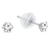 IGI CERTIFIED 0.20 Carat (ctw) 850 Platinum Round Shape Diamond Ladies Stud Earrings 1/5 CT