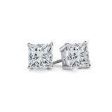 0.33 Carat (ctw) 14K White Gold Princess Cut White Diamond Ladies Stud Earrings