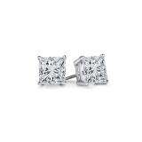 0.25 Carat (ctw) 14K Princess Gold Round Cut White Diamond Ladies Stud Earrings
