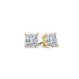 0.20 Carat (ctw) 14K Yellow Gold Princess Cut White Diamond Ladies Stud Earrings