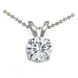 0.25 Carat (ctw) Sparkling 14k White Gold Brilliant Round Diamond Solitaire Pendant