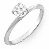 IGI CERTIFIED 0.45 Carat (ctw) 14K White Gold Round Cut Diamond Ladies Bridal Engagement Solitaire Ring 1/2 CT
