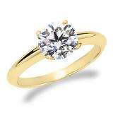 1.17 Carat (ctw) 14K WHITE GOLD REAL ROUND DIAMOND ENGAGEMENT RING