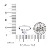 0.96 Carat (ctw) 14K WHITE GOLD REAL ROUND DIAMOND ENGAGEMENT RING