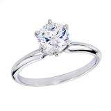 1.33 Carat (ctw) 14K WHITE GOLD REAL ROUND DIAMOND ENGAGEMENT RING