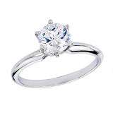 1.56 Carat (ctw) 14K WHITE GOLD REAL ROUND DIAMOND ENGAGEMENT RING