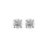 0.10 Carat (ctw) 14K White Gold Round Cut White Diamond Ladies Stud Earrings