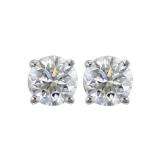 0.33 Carat (ctw) 14K White Gold Round Cut White Diamond Ladies Stud Earrings