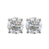 0.50 Carat (ctw) 14K White Gold Round Cut White Diamond Ladies Stud Earrings