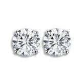 0.50 Carat (ctw) 14K White Gold Round Cut White Diamond Ladies Stud Earrings