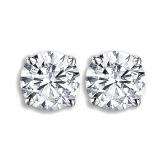 0.75 Carat (ctw) 14K White Gold Round Cut White Diamond Ladies Stud Earrings