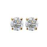 0.25 Carat (ctw) 14K Yellow Gold Round Cut White Diamond Ladies Stud Earrings