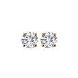 0.10 Carat (ctw) 14K Yellow Gold Round Cut White Diamond Ladies Stud Earrings