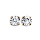 0.20 Carat (ctw) 14K Yellow Gold Round Cut White Diamond Ladies Stud Earrings