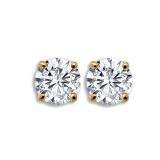 0.25 Carat (ctw) 14K Yellow Gold Round Cut White Diamond Ladies Stud Earrings