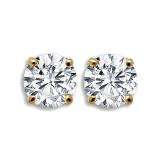0.33 Carat (ctw) 14K Yellow Gold Round Cut White Diamond Ladies Stud Earrings